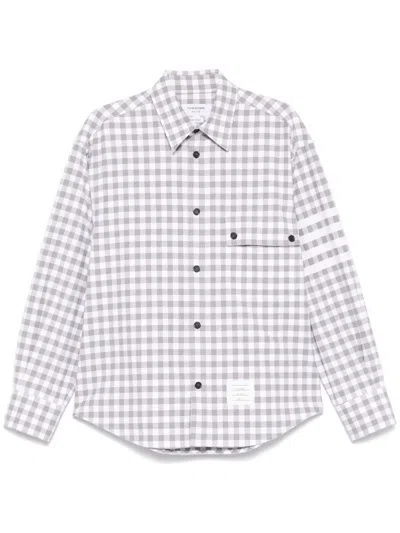 Thom Browne Gingham-pattern Shirt In Gray