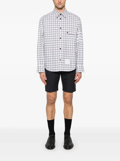 Thom Browne Gingham-pattern Shirt In Gray