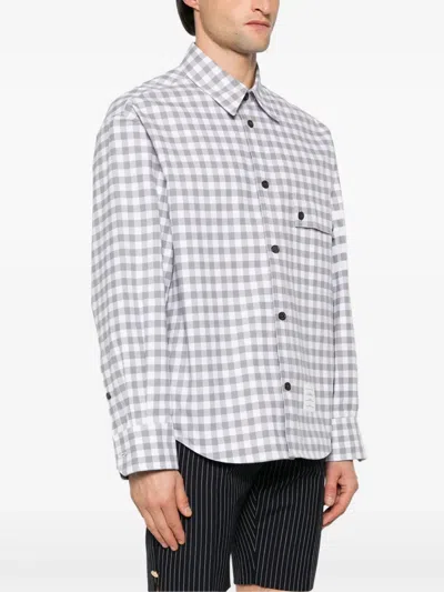 Thom Browne Gingham-pattern Shirt In Gray