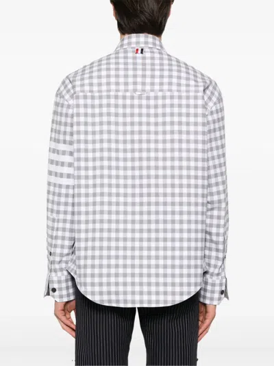 Thom Browne Gingham-pattern Shirt In Gray