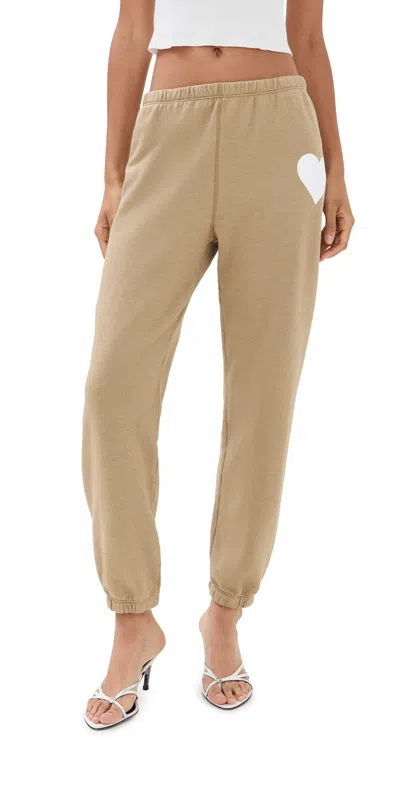 Sprwmn Heart Sweatpants Latte In Brown
