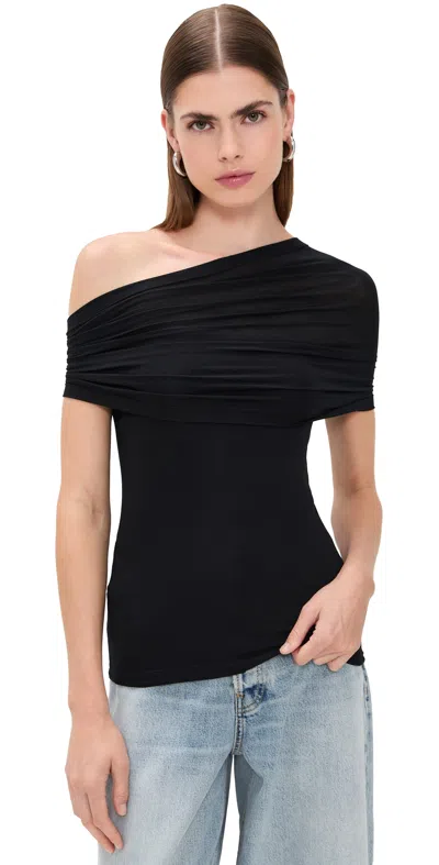 Helmut Lang Soft Cloud Sash Top Black In Black