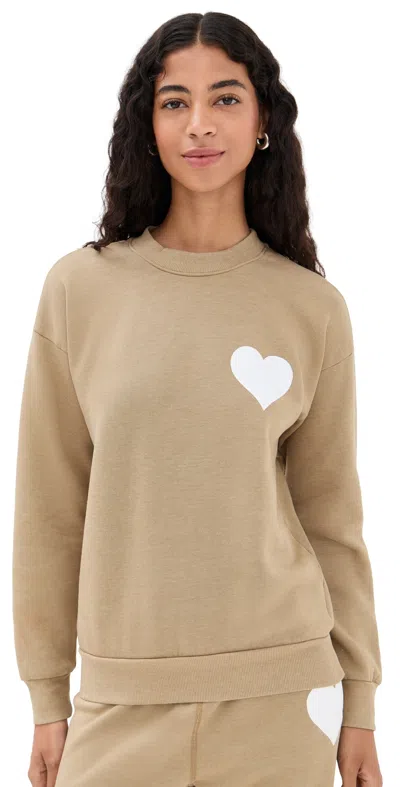Sprwmn Heart Sweatshirt Latte/white In Multi