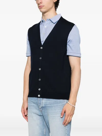 Gran Sasso Button-front Wool Cardigan In Blue