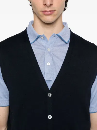 Gran Sasso Button-front Wool Cardigan In Blue