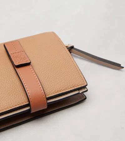 Loewe Compact Leather Wallet In Brown