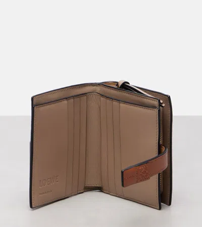 Loewe Compact Leather Wallet In Brown