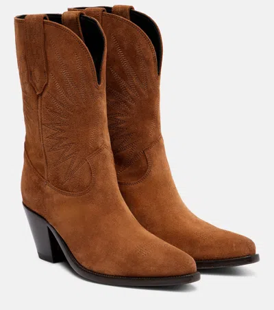 Golden Goose Star Wish Suede Leather Boots In Brown