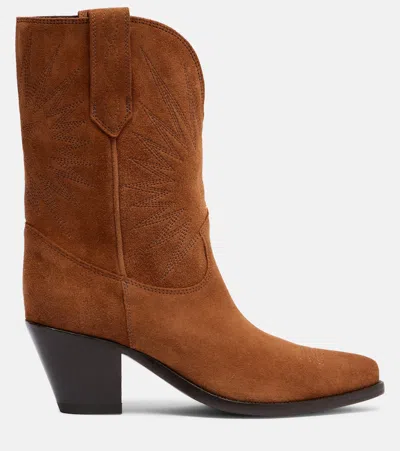 Golden Goose Star Wish Suede Leather Boots In Brown