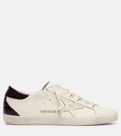 Golden Goose 20mm Super-star Leather Sneakers In White