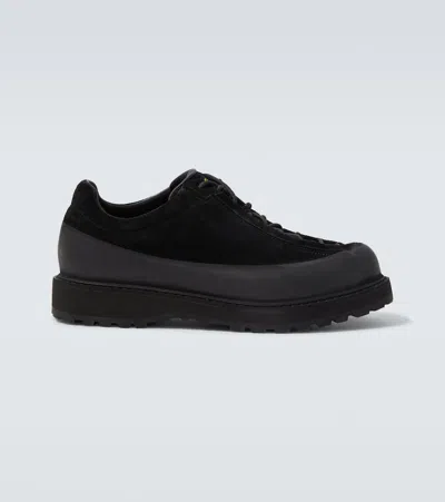 Stone Island Low-top Suede Sneakers Pull Tab In Black