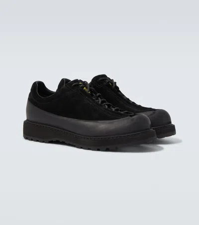 Stone Island Low-top Suede Sneakers Pull Tab In Black