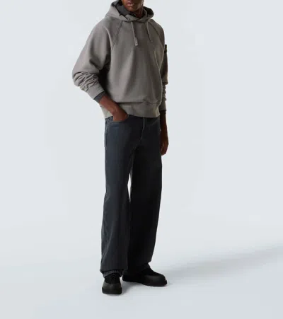 Stone Island Low-top Suede Sneakers Pull Tab In Black