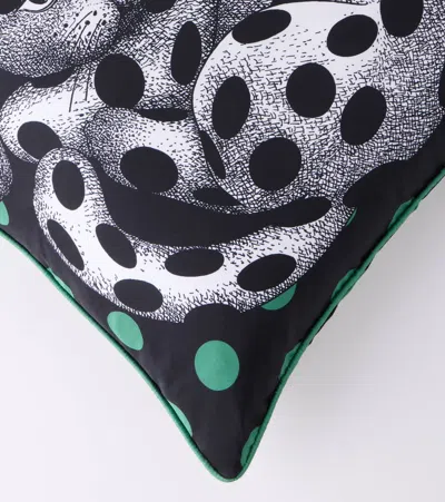 Fornasetti High Fidelity Printed Silk Cushion In Black