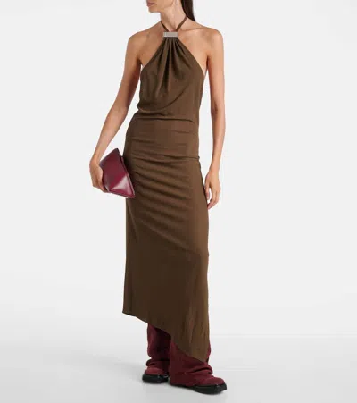 Attico Robin Suede Knee-high Boots In Burgundy