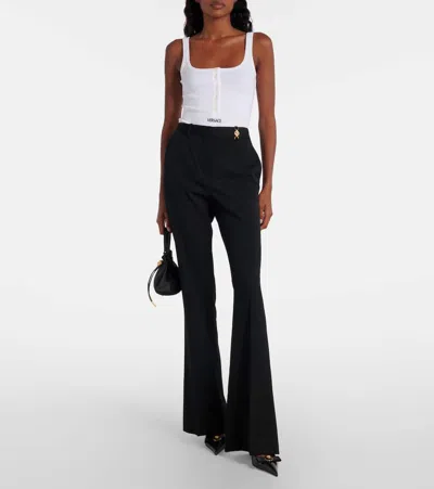 Versace Button-front Cotton Body In White