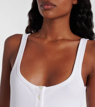 Versace Button-front Cotton Body In White