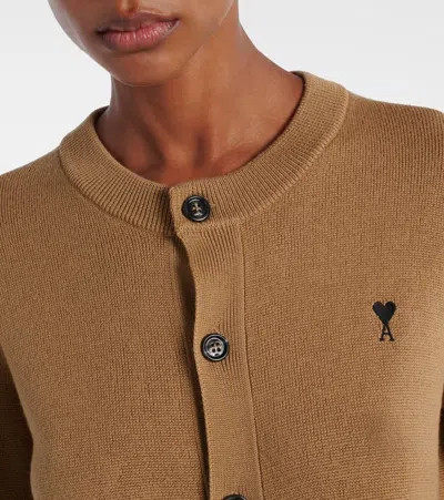 Ami Alexandre Mattiussi Ami Paris Cardigan Col Rond Avec Ami De Coeur In Nude