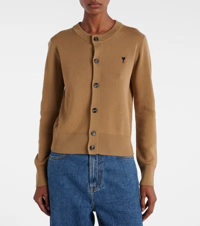 Ami Alexandre Mattiussi Ami Paris Cardigan Col Rond Avec Ami De Coeur In Nude
