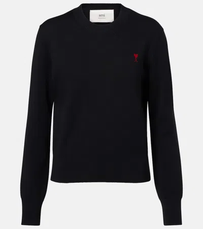 Ami Alexandre Mattiussi Ami Red Adc Sweater In Black