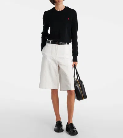 Ami Alexandre Mattiussi Ami Red Adc Sweater In Black