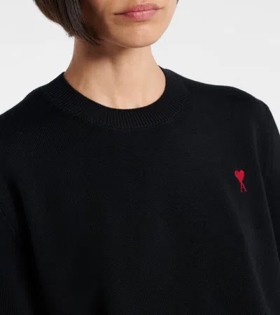 Ami Alexandre Mattiussi Ami Red Adc Sweater In Black