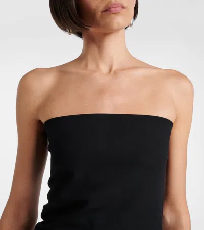 Leset Rio Strapless Cropped Stretch-ponte Top In Black