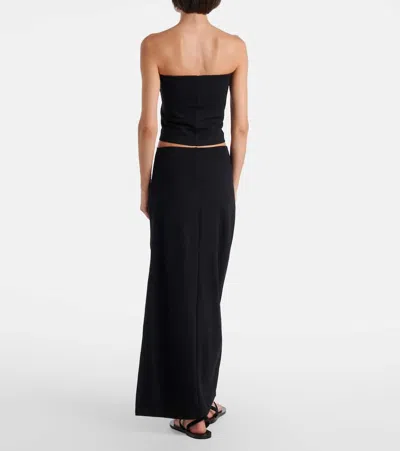Leset Rio Strapless Cropped Stretch-ponte Top In Black