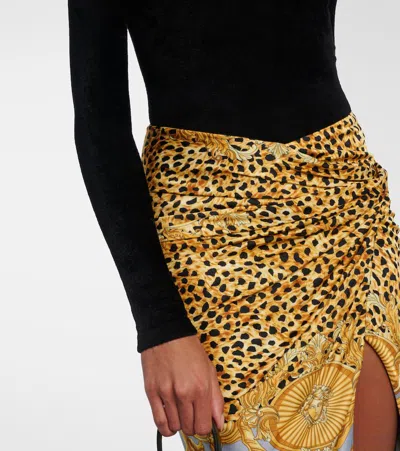Versace High-neck Embellished Sweater In Black
