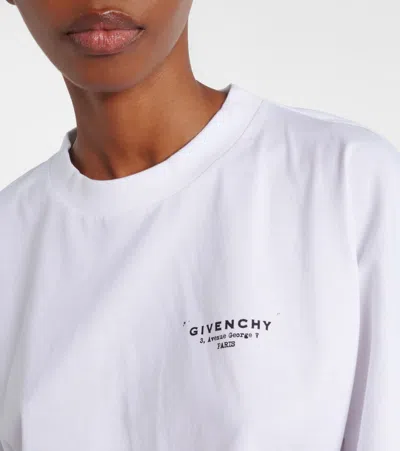 Givenchy Cropped Fit T-shirt In Cotton With Stamp Print Clothing In White