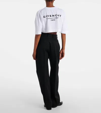 Givenchy Cropped Fit T-shirt In Cotton With Stamp Print Clothing In White