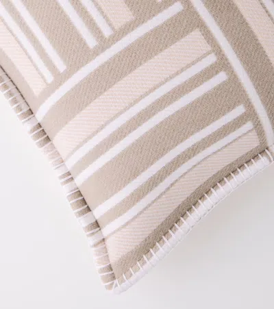 Loro Piana Jacquard Wool And Cashmere Cushion In Neutral