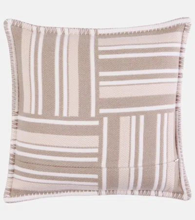 Loro Piana Jacquard Wool And Cashmere Cushion In Neutral