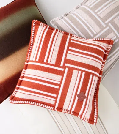 Loro Piana Jacquard Wool And Cashmere Cushion In Neutral