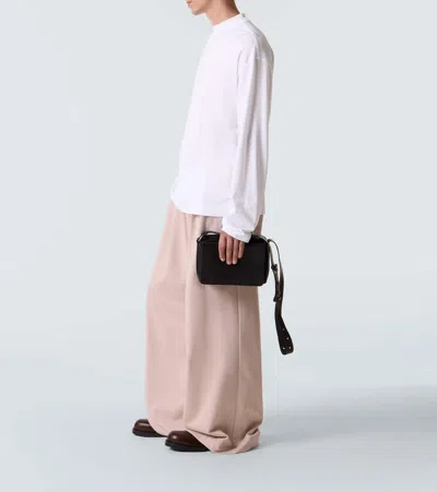 Dries Van Noten White Mock Neck Long Sleeve T-shirt In 1 White