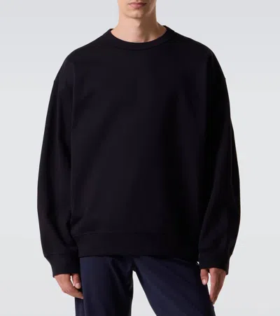 Dries Van Noten Navy Blue Sweatshirt With Zip Detail In Blue
