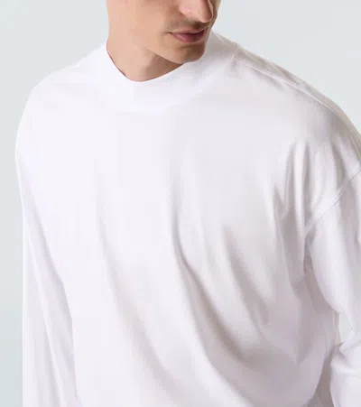 Dries Van Noten White Mock Neck Long Sleeve T-shirt In 1 White