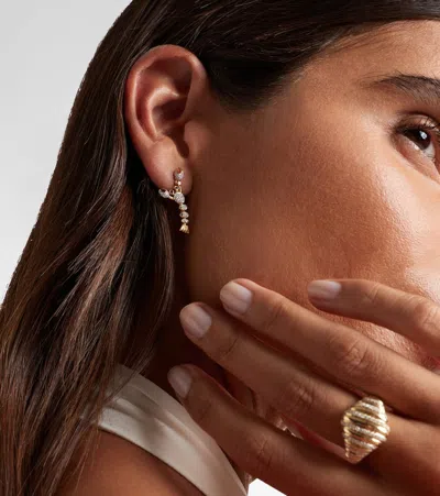 Yvonne Léon Homard Mini 9kt Gold Single Earring With Diamonds In Brown