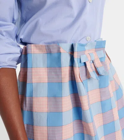 Prada Checked Poplin Midi-skirt In Multi