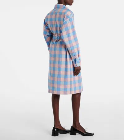 Prada Checked Poplin Midi-skirt In Multi