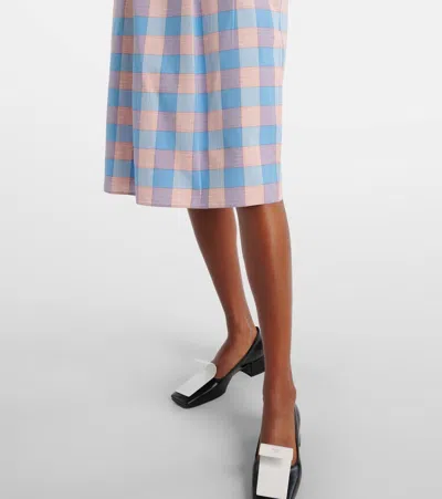 Prada Checked Poplin Midi-skirt In Multi
