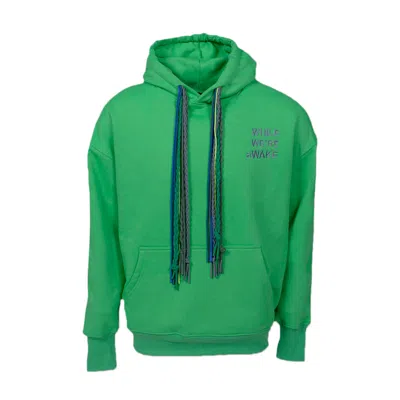 While We're Awake Women's Dark Multi String Green Hoodie In Green