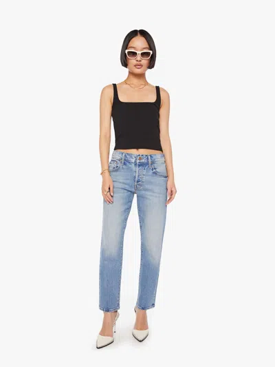 Mother Petites The Lil Mid Rise Hiker Hover Fight For Your Right Jeans In Blue