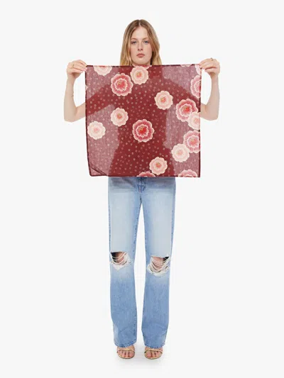 Natalie Martin Square Scarf Poppy Cherry In Pink
