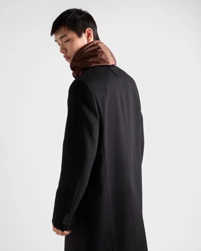 Prada Single-breasted Wool Blend Coat In Multi