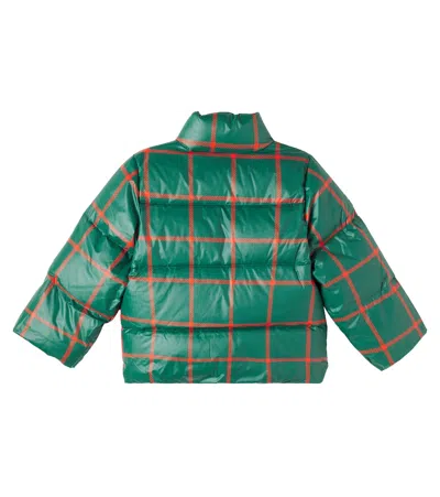 Mini Rodini Clover Checked Puffer Jacket In Green