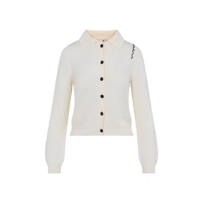 Marni Cardigan In Cotone Color Crema In White