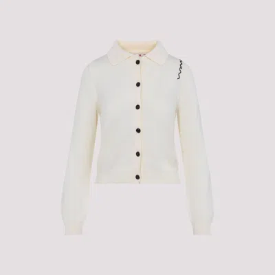 Marni Cardigan In Cotone Color Crema In White