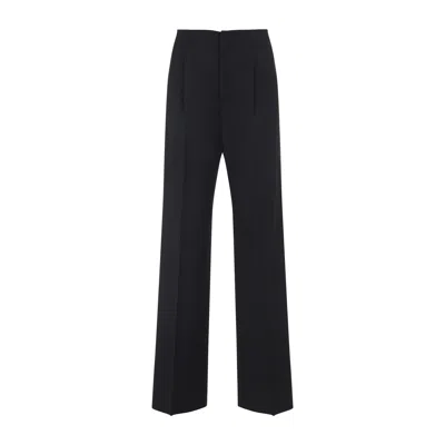Alberta Ferretti Tailored Grey Trousers With Straight-leg Cut And Subtle Texture In Black