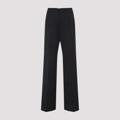 Alberta Ferretti Tailored Grey Trousers With Straight-leg Cut And Subtle Texture In Black